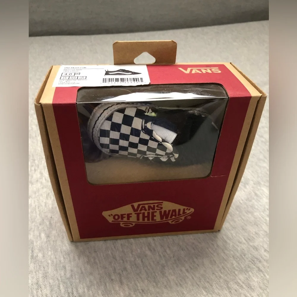 Vans Slip On V Crib Black True White Checkerboard Infant Shoes Size: 1.0